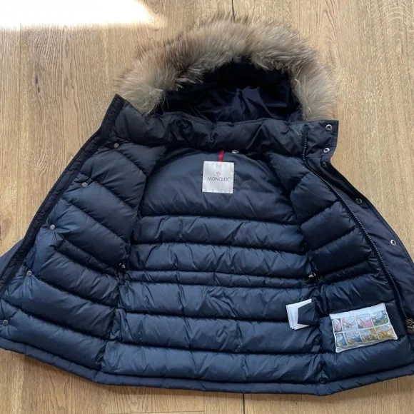 Moncler Kids Yang Long Down Jacket in Night Blue